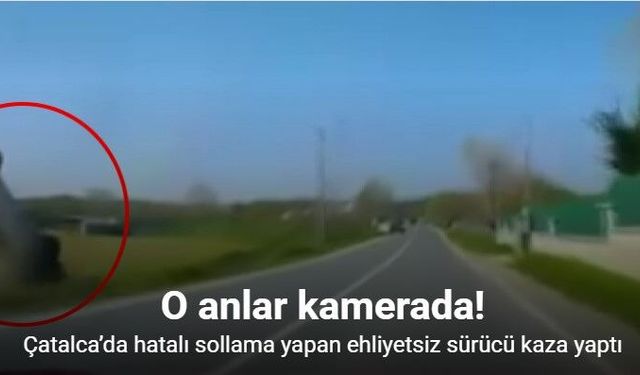 Çatalca’da hatalı sollama faciaya yol açtı: araç takla attı, 2 çocuk yaralandı