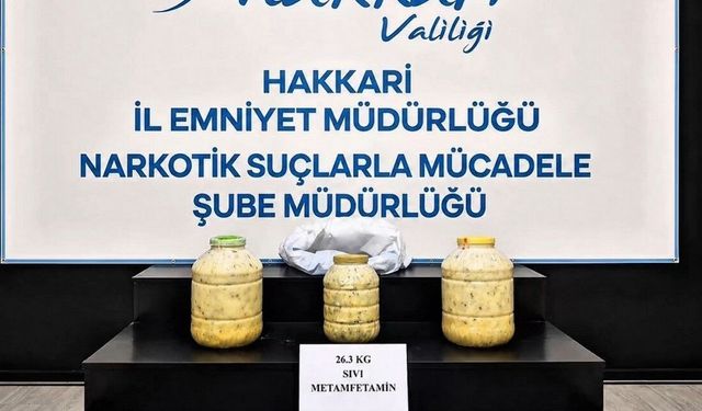 Peynir bidonunda 26 kilo metamfetamin ele geçirildi