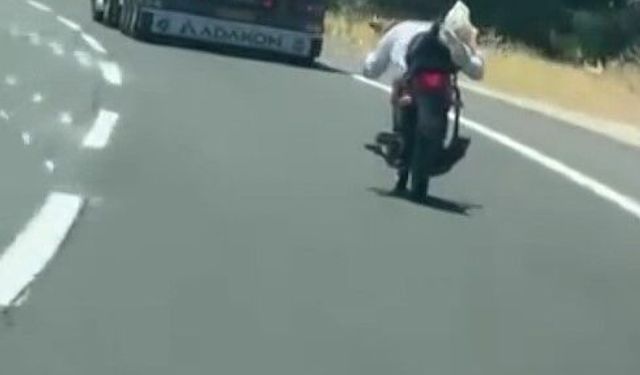 Gaziantep'te yoğun trafikte tehlikeli motosiklet yolculuğu