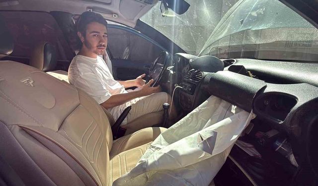 Rögar kapağı nedeniyle alın teriyle aldığı aracının airbagleri patladı