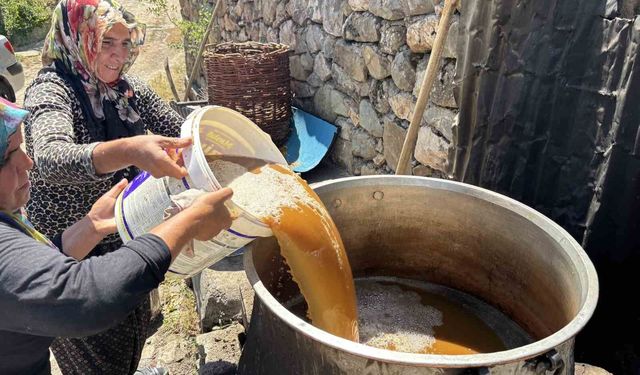 Servi köyünde asırlık gelenek yaşatılıyor: Dut pekmezi büyük emeklerle hazırlanıyor
