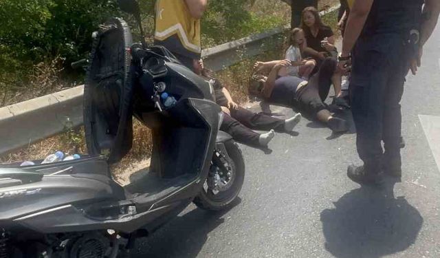 Tekirdağ'da devrilen motosikletteki 3 kişi yaralandı