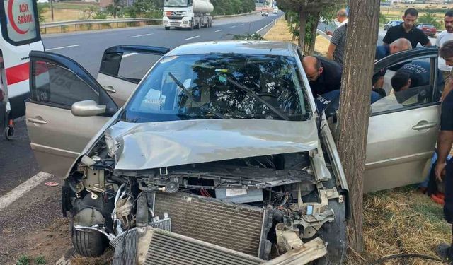 Elazığ'da otomobil ağaca çarptı: 4 yaralı