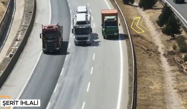 Gaziantep'te otoyolda dron destekli denetim: Bin 123 araca ceza