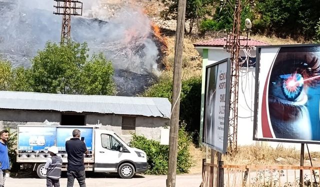 Tunceli'de otluk alanda yangın