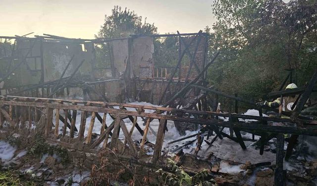 Bursa'da metruk bina alevlere teslim oldu