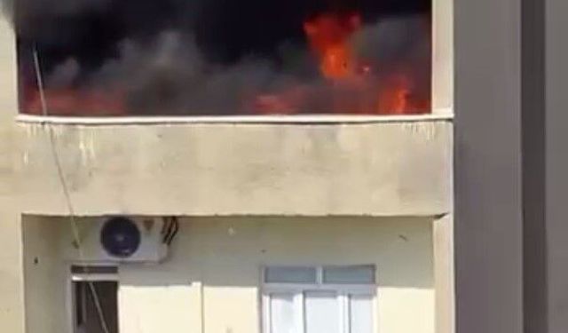 Silopi'de 4 katlı binada yangın paniği