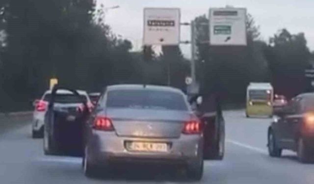 Bursa'da trafikte tehlikeli yolculuk kamerada