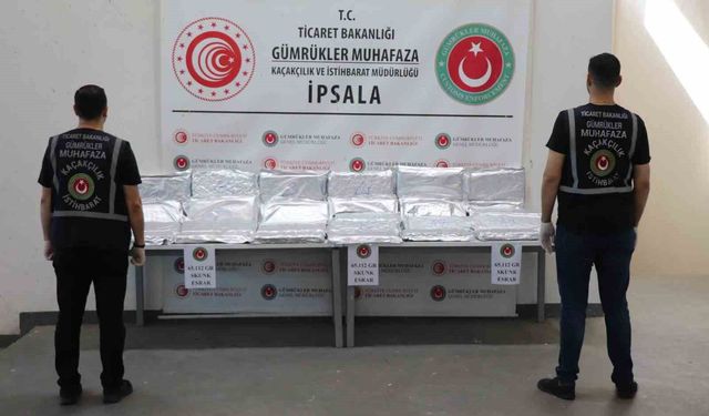 İpsala Sınır Kapısı'nda 65 kilo uyuşturucu ele geçirildi
