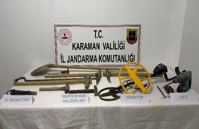 Karaman'da tarihi eser ve uyuşturucu ele geçirildi: Aranan 7 kişi tutuklandı