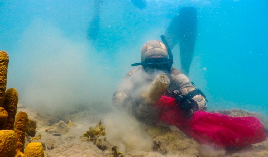 Bodrum'da gönüllü dalgıçlar deniz dibi temizliği yaptı