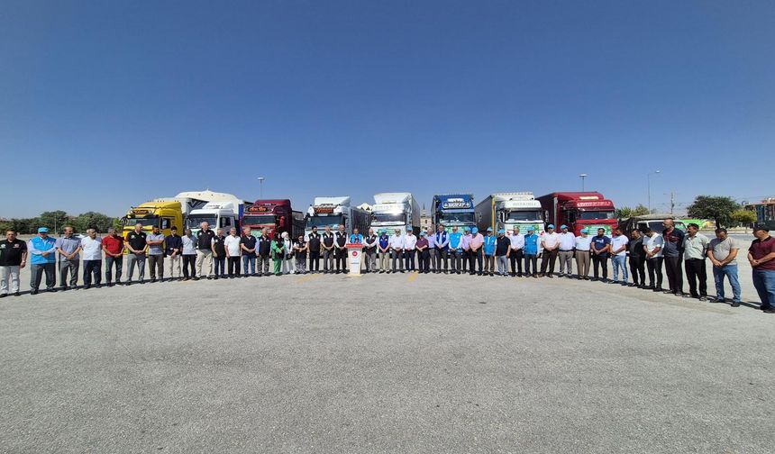 Konya'dan 8 yardım tırı, Adıyaman'daki 100 depremzede çiftin toplu düğünü için yola çıktı