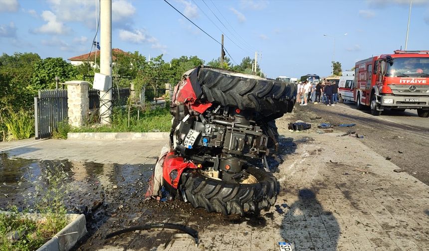 Samsun'da tırın çarptığı traktör sürücüsü öldü