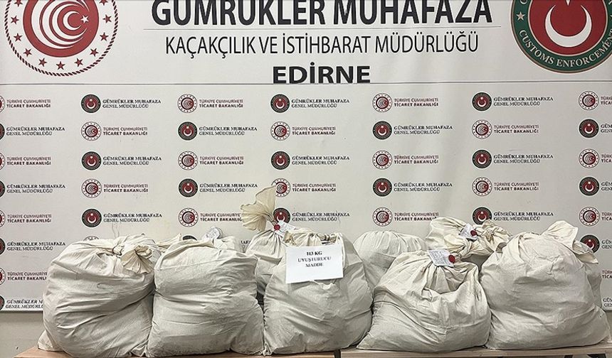 Kapıkule'de tır dorsesine gizlenmiş 113 kilo 664 gram esrar ele geçirildi
