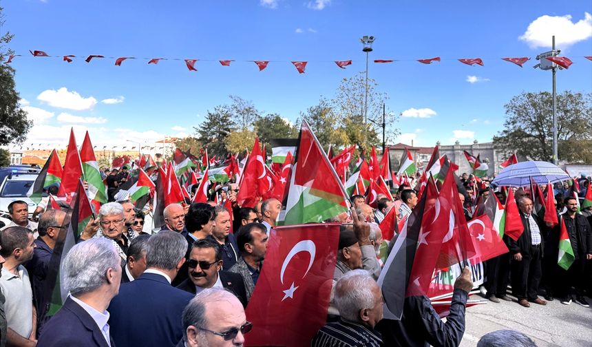 Aksaray'da Gazze'ye destek yürüyüşü düzenlendi