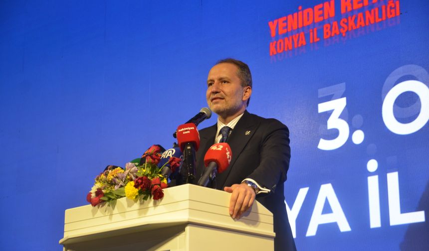 Yeniden Refah Partisi Genel Başkanı Erbakan, partisinin Konya il kongresine katıldı