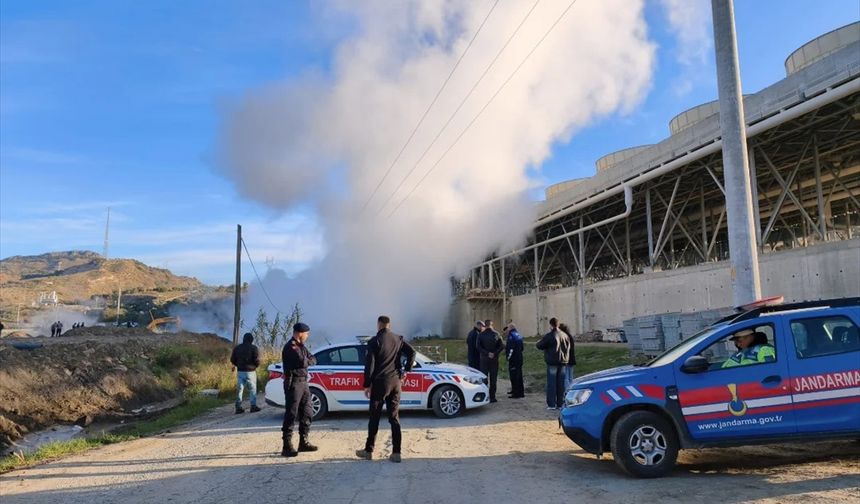 Aydın'da jeotermal tesise ait sıcak su boru hattı patladı