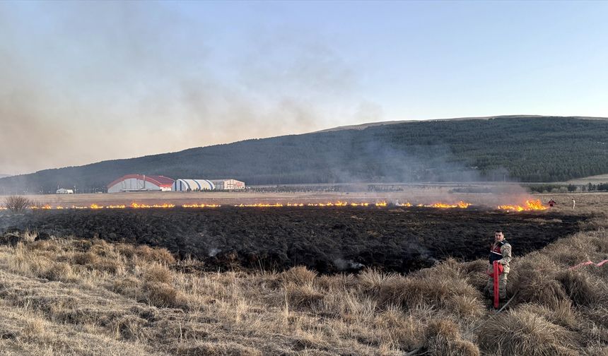 GÜNCELLEME - Ardahan'da Putka Gölü sazlığında çıkan yangın söndürüldü