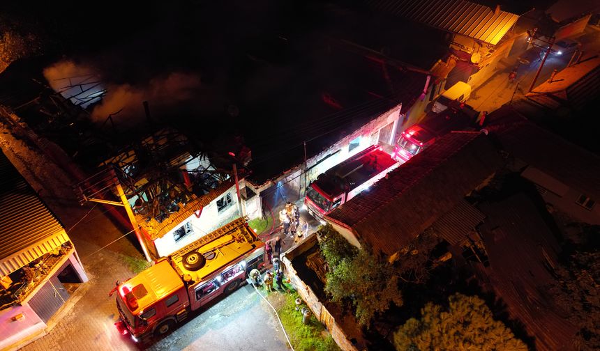 Manisa'da çıkan yangında iki ev hasar gördü