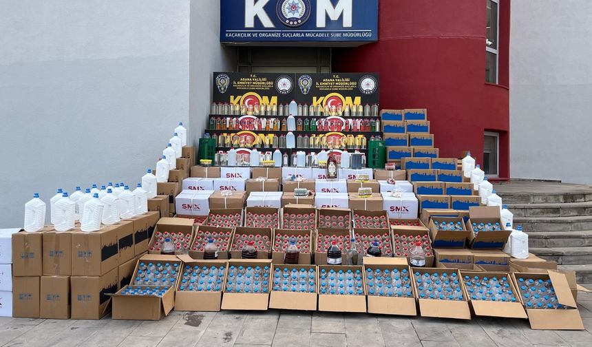 Adana'da sahte içki operasyonunda 17 şüpheli yakalandı