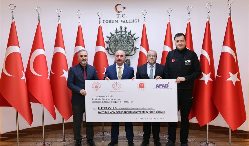 Çorum'da Gazze yararına açılan 188 okuldaki kermeste 6 milyon liradan fazla para toplandı