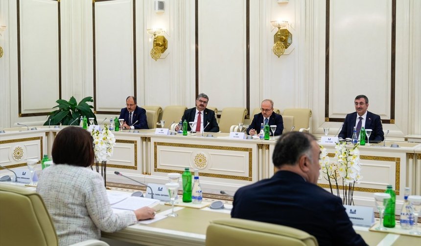 Cumhurbaşkanı Yardımcısı Yılmaz, Azerbaycan Milli Meclisi Başkanı Gafarova ile görüştü