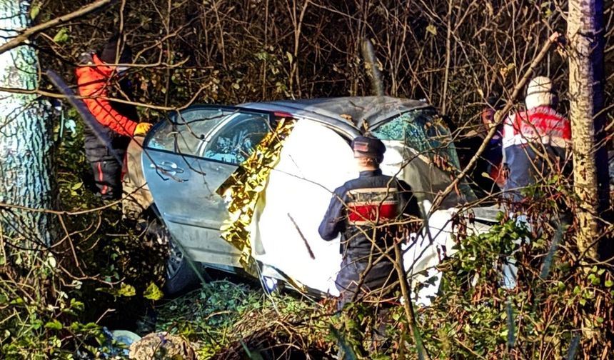 Giresun'da dere yatağına devrilen otomobildeki bekçi öldü