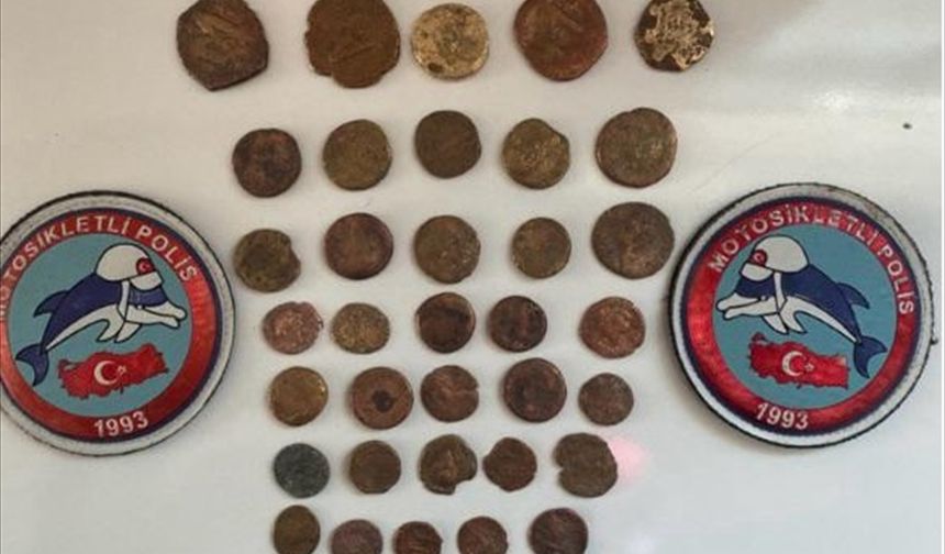 Mardin'de tarihi eser niteliğinde hayvan figürlü heykel ve 45 sikke ele geçirildi