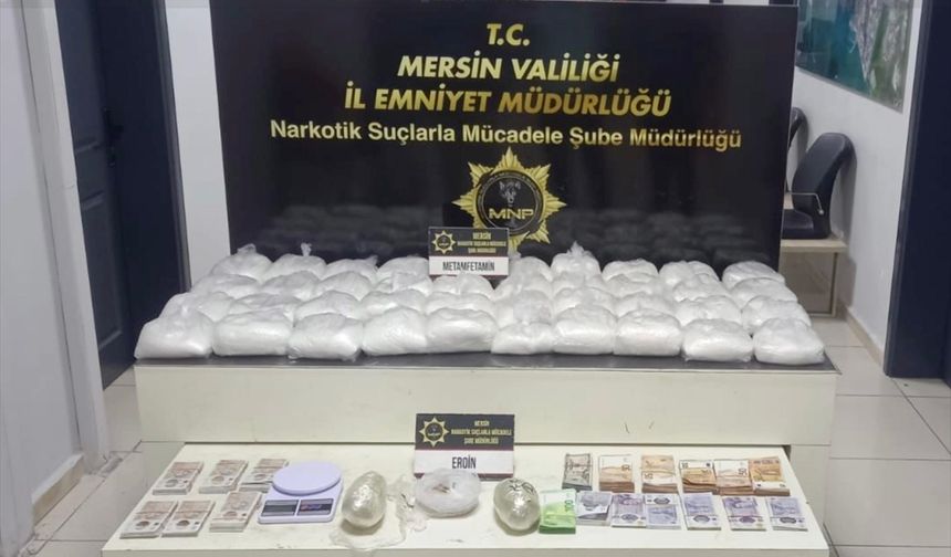 Mersin'de 38 kilo 590 gram sentetik uyuşturucu ele geçirildi
