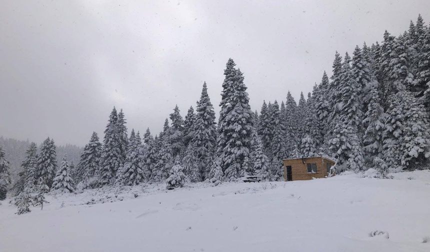 Sinop'un yüksek kesimleri beyaza büründü