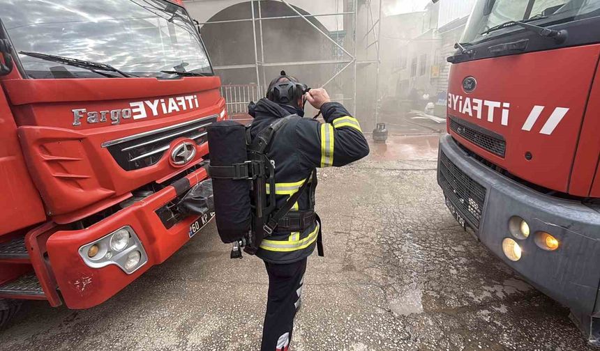 Tokat'ta spiral makinesinin oluşturduğu kıvılcım yangına neden oldu