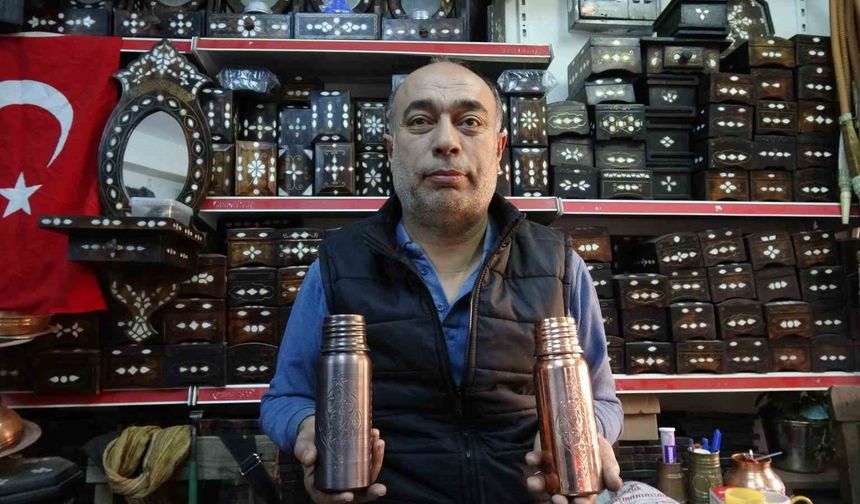 Yeni model bakır su mataraları büyük rağbet görüyor