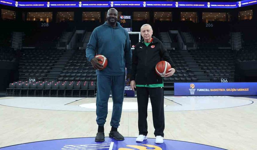 Cumhurbaşkanı Erdoğan, Shaquille O'Neal ile bir araya geldi