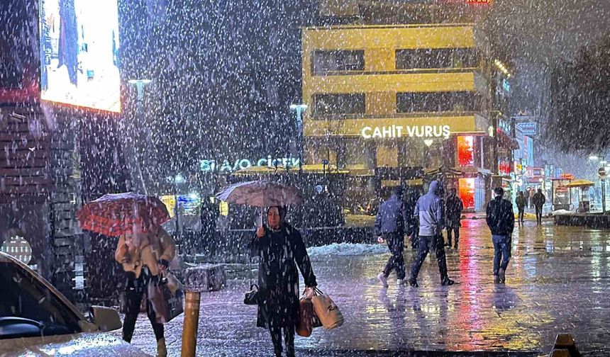 Düzce'de kar yağışı etkili oluyor