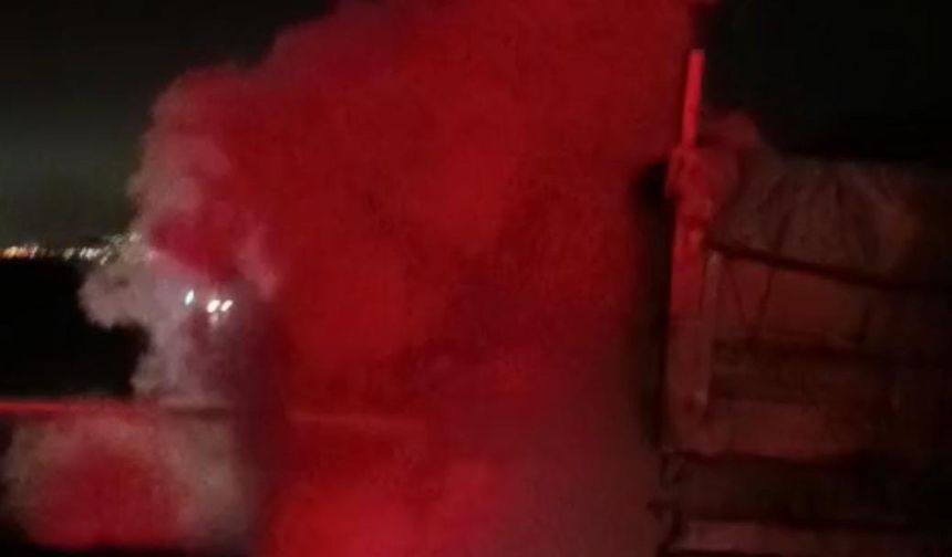 Malatya'da amonyum nitrat yüklü tırda korkutan yangın