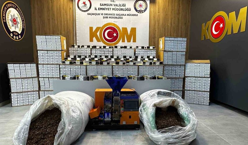 Samsun'da kaçak sigara ve tütün operasyonu: 280 bin adet makaron, 40 bin adet sigara ele geçirildi