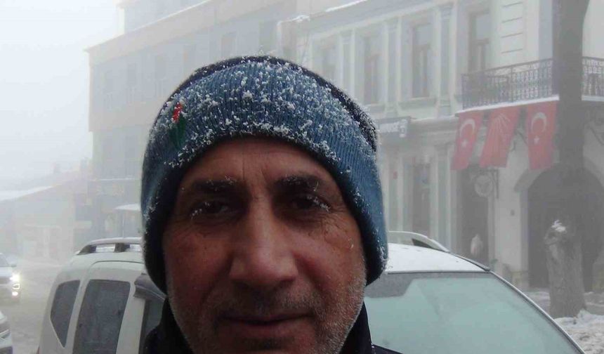 Kars'ın soğuğu kirpik dondurdu