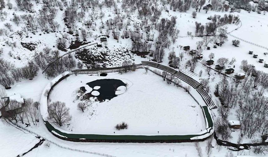 Yüzen Adalar karla kaplandı, beyaz örtü havadan görüntülendi