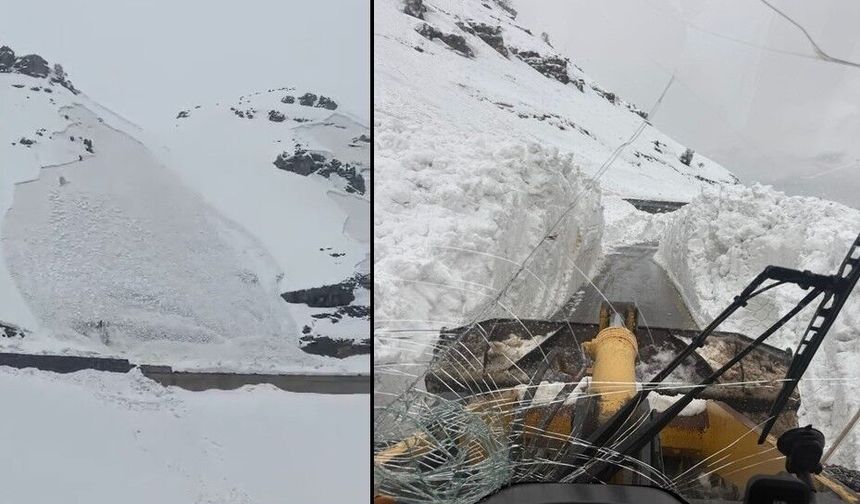 Hakkari'de düşen çığ görüntülendi