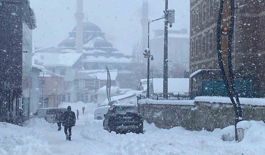 Karlıova'da kar yağışı yeniden etkili oldu