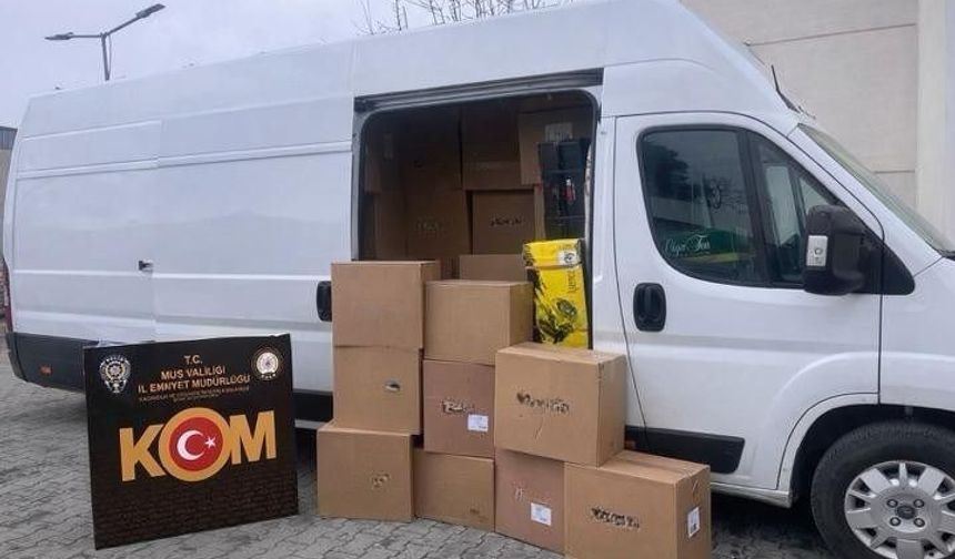 Muş'ta 1 milyon 110 bin adet makaron ele geçirildi