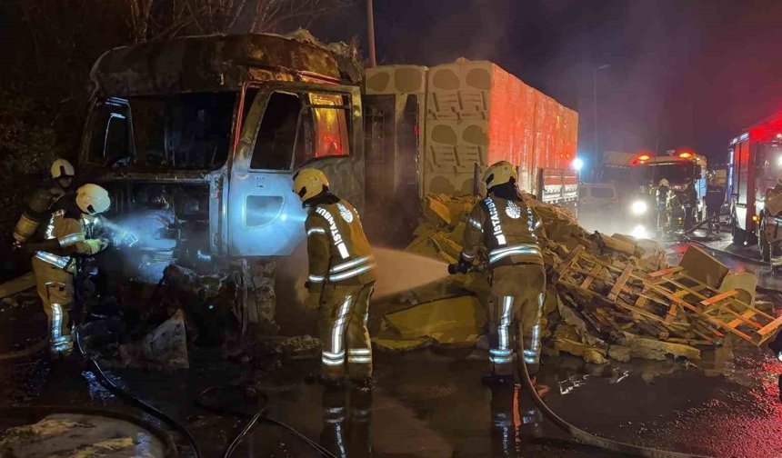Tuzla'da korkutan tır yangını