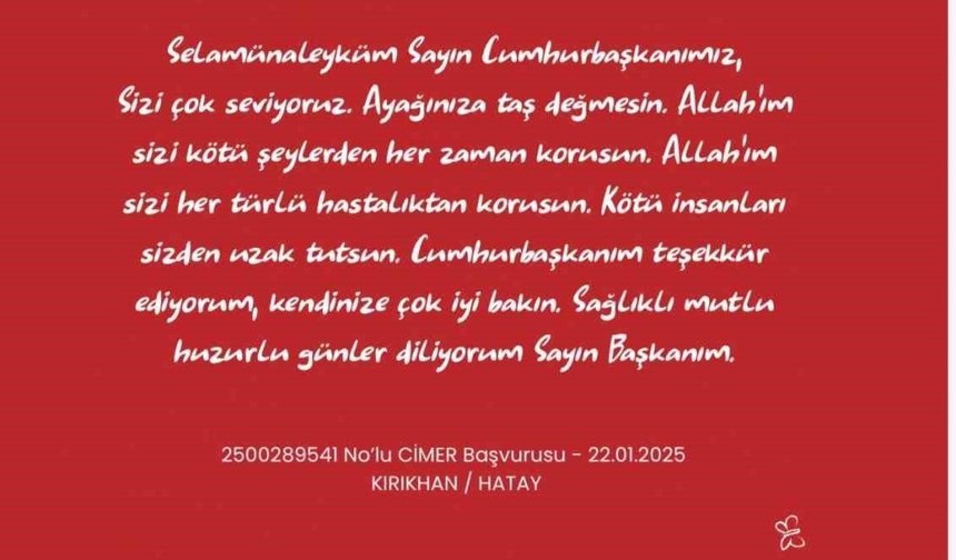 Çocuklar Türkiye'nin dört bir yanından CİMER'e yazdı