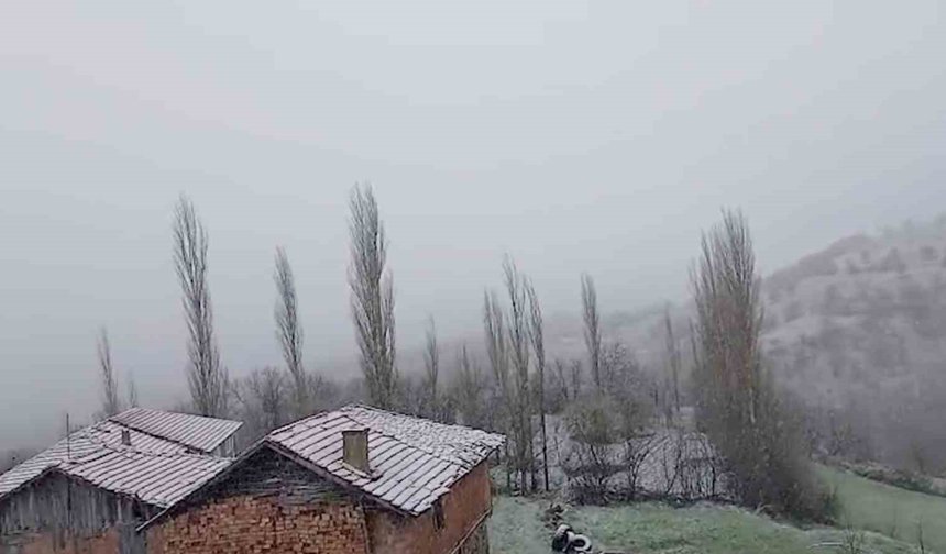 Çorum'un yüksek kesimlerinde kar yağışı etkili oluyor