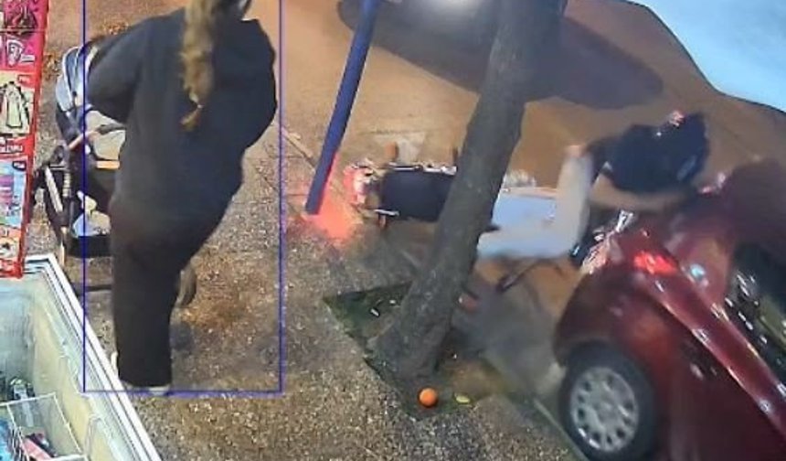 Motosiklet sürücüsünün ölümden döndüğü kaza kamerada