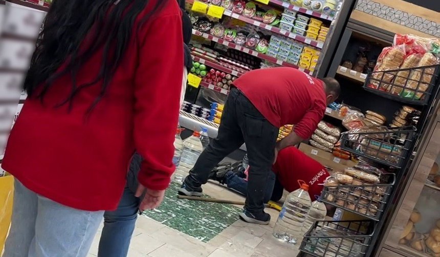 Markete giren fare paniğe neden oldu