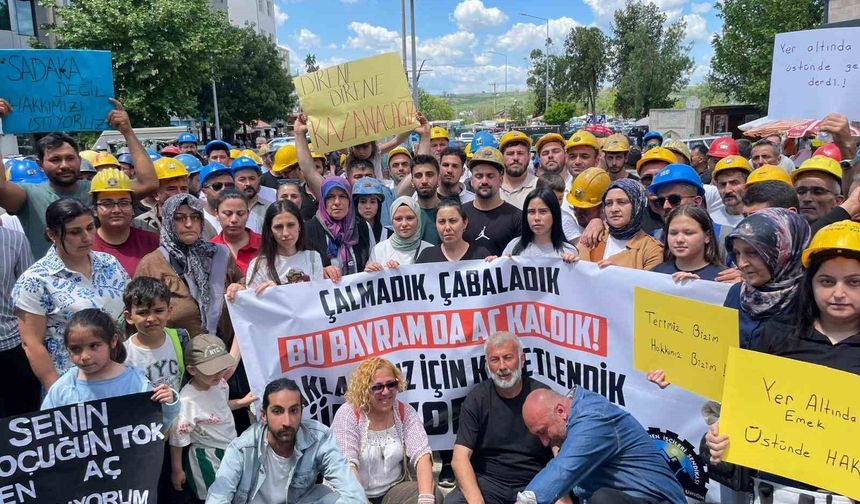 Uzunköprü'de 6 gündür eylem yapan madenciler aileleriyle birlikte yürüdü