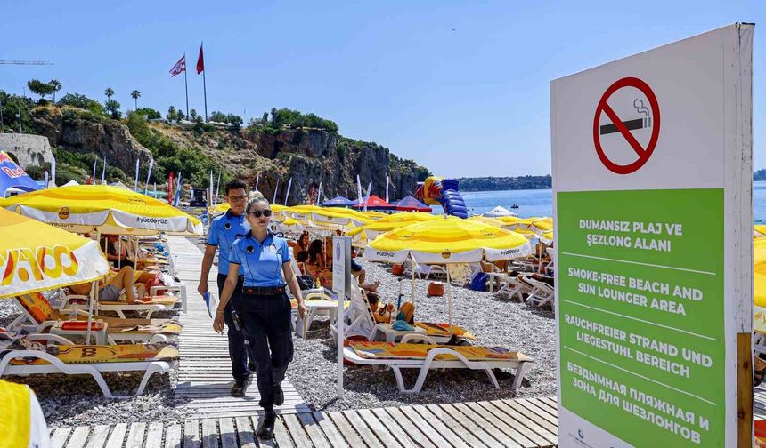 Büyükşehir zabıtasından 'Dumansız plaj' uygulaması denetimi