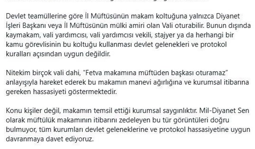 Müftülük makamı tartışması: 'Fetva makamına müftüden başkası oturamaz'