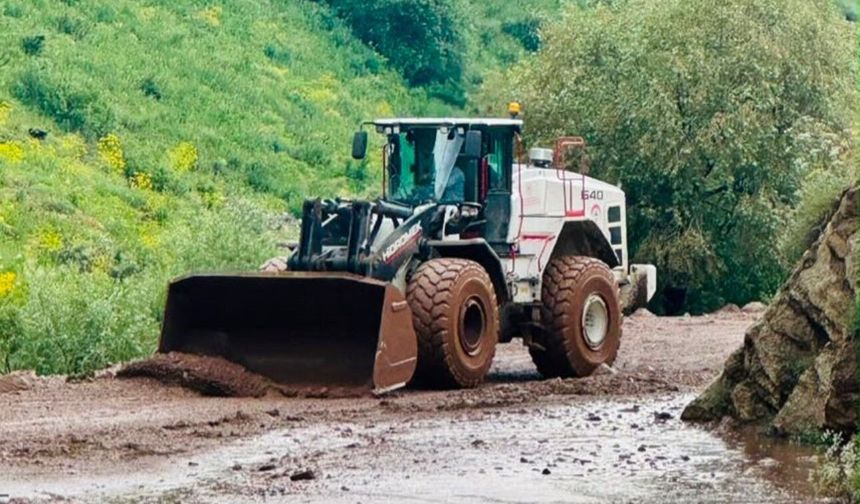 Yüksekova'da heyelan: Mezra yolu ulaşıma kapandı